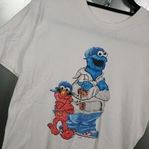 Sesame Street Elmo Cookie Monster Vintage Shirt Youth XL Hip Hop 90s Henson